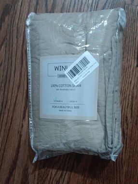 WINK Home 100% Cotton Sham - Taupe/Khaki